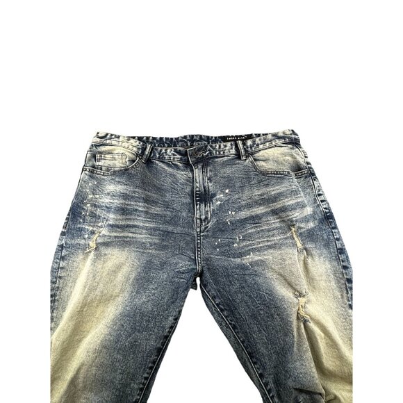 Smoke Rise Distressed Blue Denim Jeans Size 42 X 32 - Picture 6 of 12